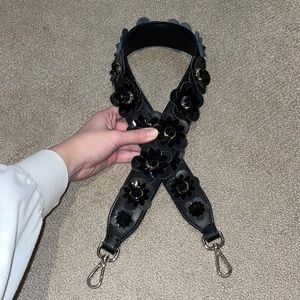 Black Flower Purse Strap